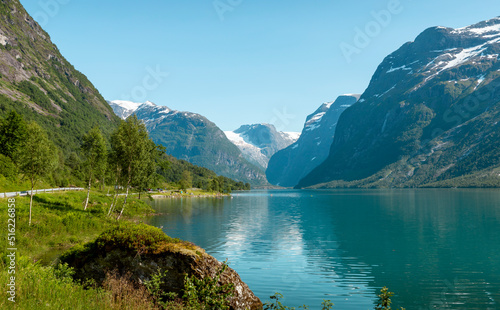 Landscape panorama of lake in Norway