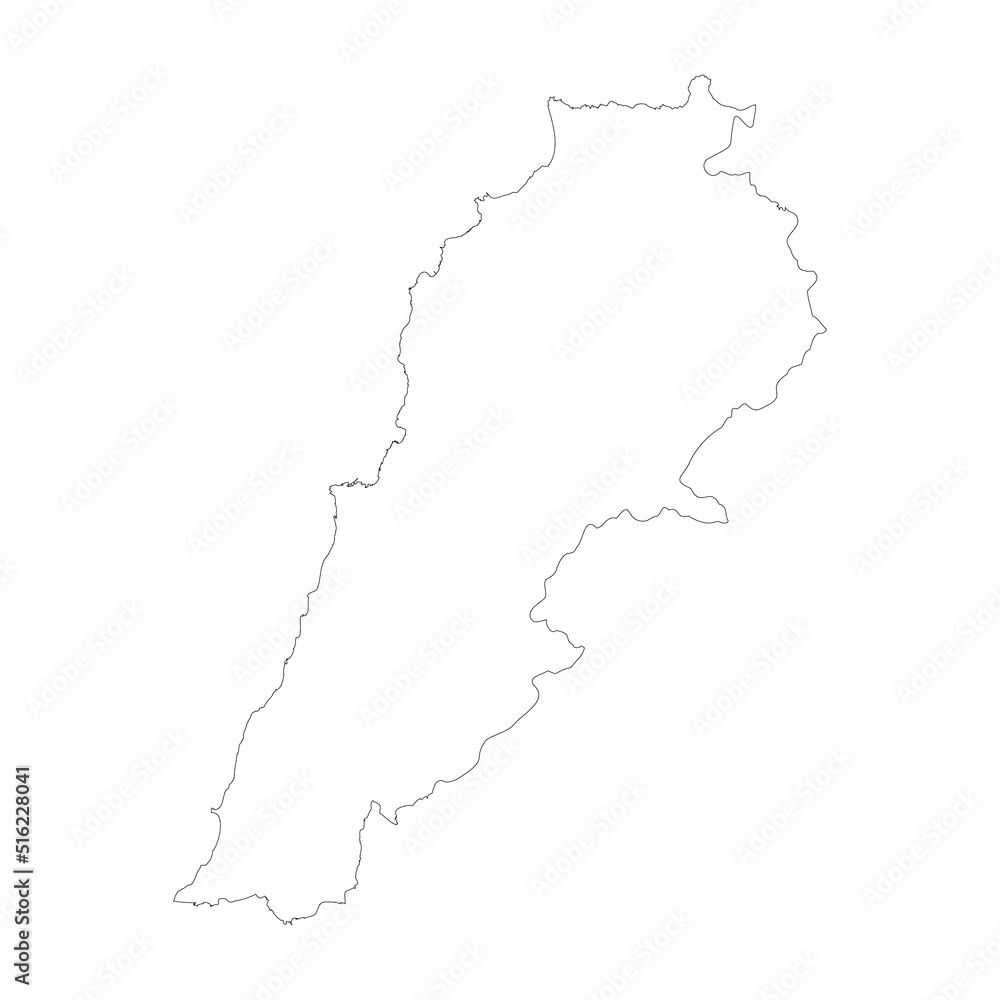 Lebanon vector country map outline