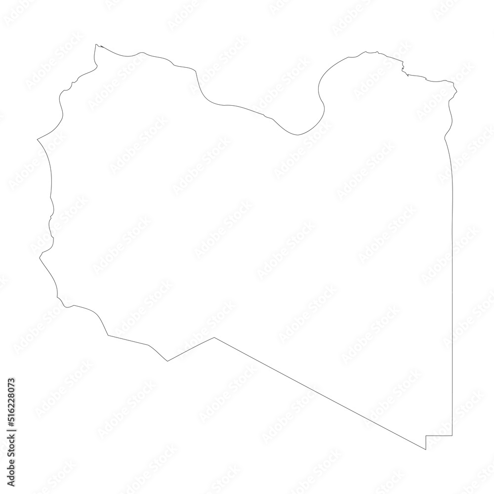 Libya vector country map outline