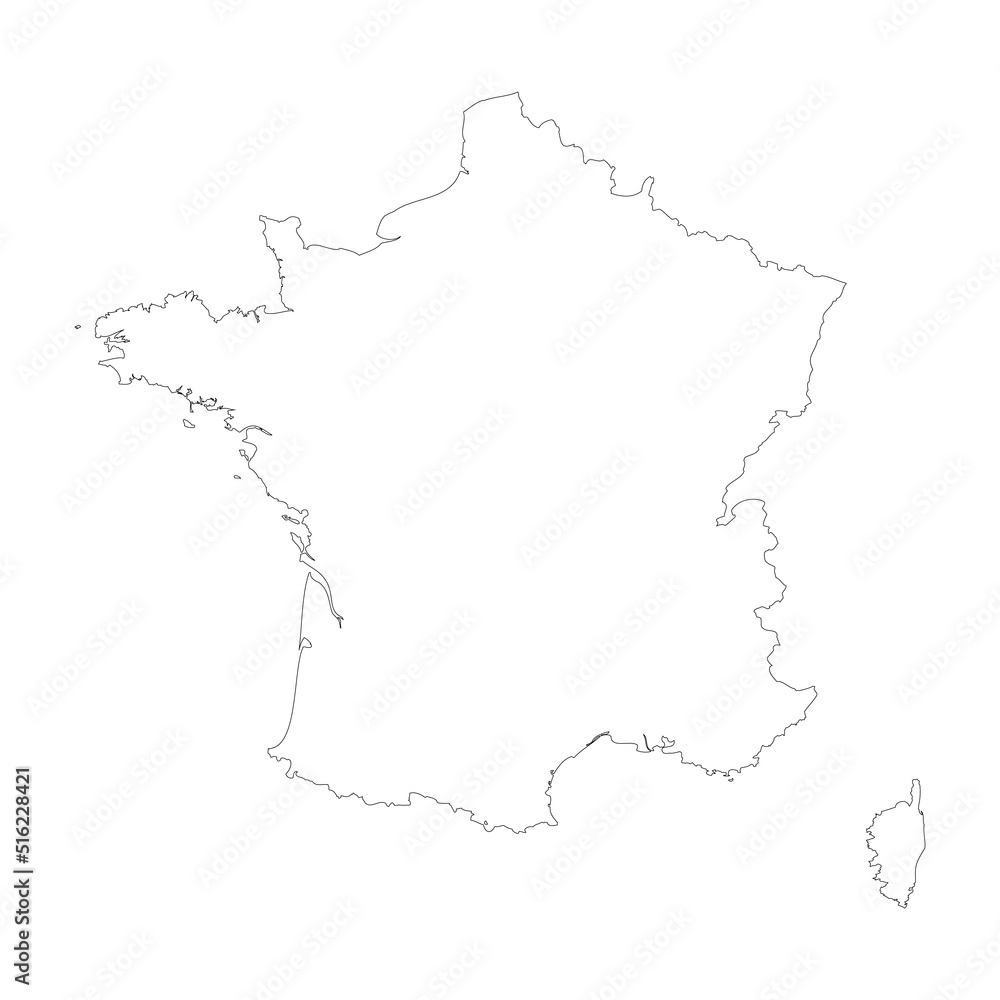 France vector country map outline