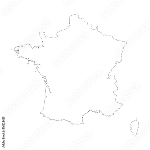 France vector country map outline