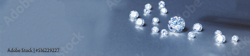 Obraz na plátne Luxury background of diamond in blue tone