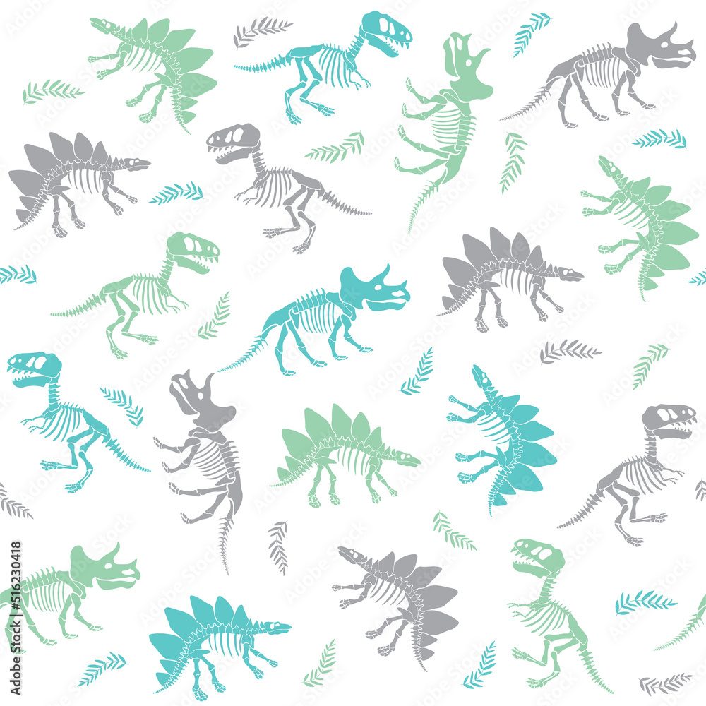 Seamless vector pattern with dinosaur skeleton. Seamless vector pattern with dinosaur skeleton.