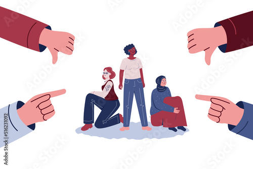 Women who are subjected to bullying, discrimination, shaping, haight, harassment.
