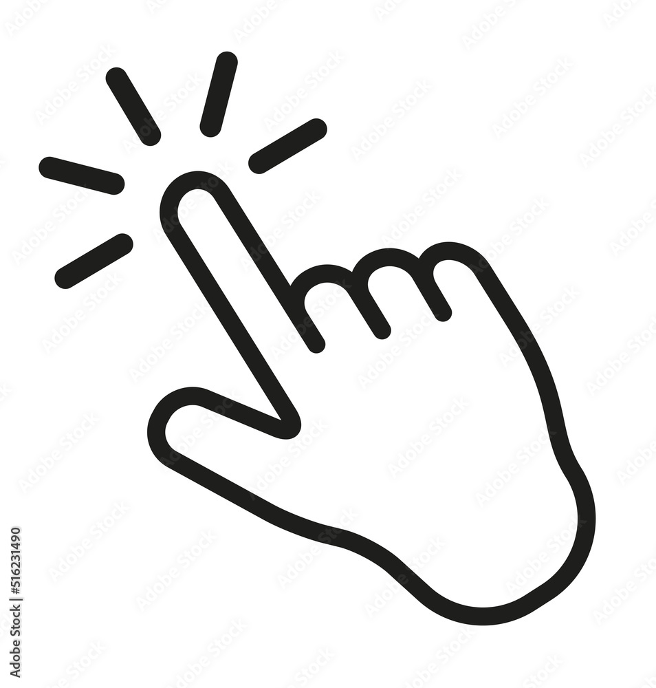 Touch screen finger tap gesture vector icon with editable line Touch screen finger tap gesture vector icon with editable line