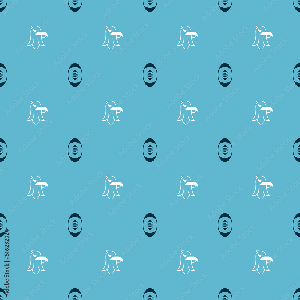 Set American Football ball and Eagle on seamless pattern. Vector Set American Football ball and Eagle on seamless pattern. Vector