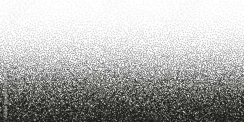 Stipple pattern, dotted geometric background. Stippling, dotwork drawing, shading using dots. Pixel disintegration, random halftone effect. White noise grainy texture. Vector illustration