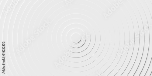 Offset white concentric rings or circles background wallpaper banner flat lay top view from above