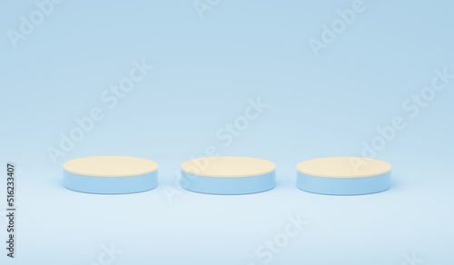Cute 3d rendering podium product background with pastel color