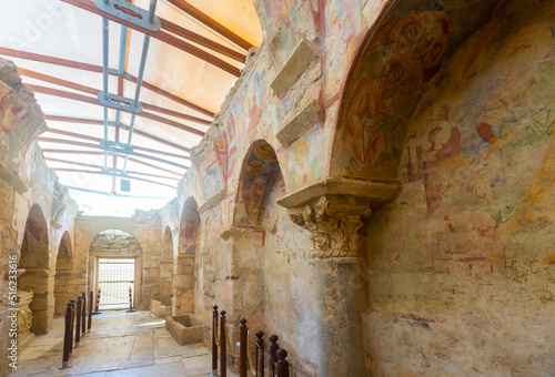 Frescoes on walls of St. Nicholas Church in antient city of Mira, modern Demre, Antalya Province, Turkey. © JackF