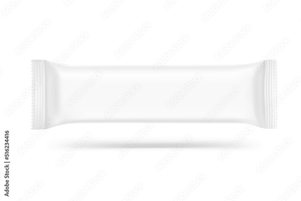 Blank realistic flow pack mockup. Vector illustration isolated on white background. Ready to place your design. EPS10. Blank realistic flow pack mockup. Vector illustration isolated on white background. Ready to place your design. EPS10.
