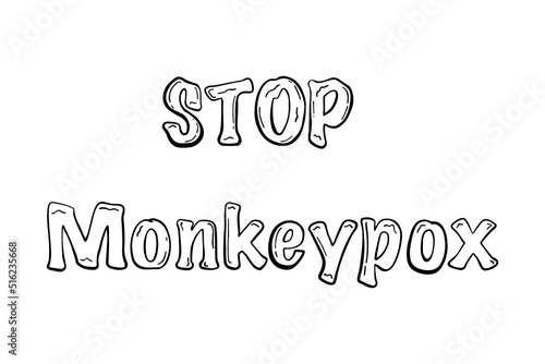 Monkeypox virus banner cartoon style vector photo