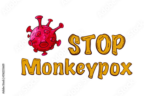 Monkeypox virus banner cartoon style vector illustration photo