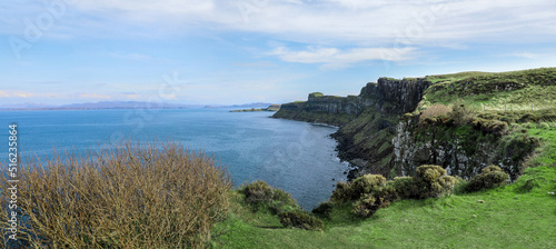Ocean cliffs of the Isle of Skye in Scotland