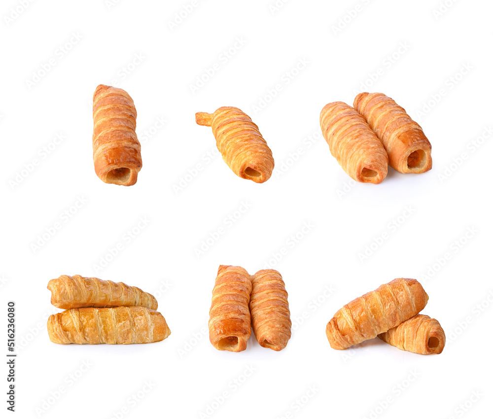 Bread and Hot Dog on a white background Bread and Hot Dog on a white background