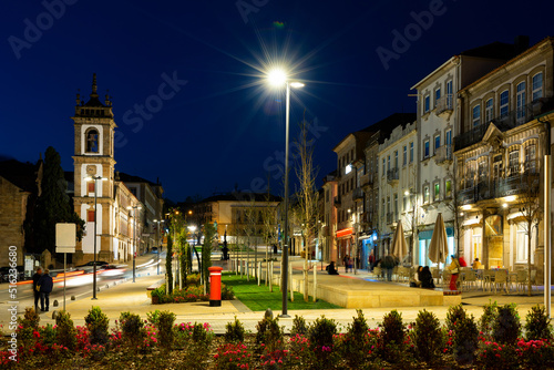Picturesque evening view of wide Carvalho Araujo avenue at historic center of Vila Real, Portugal photo