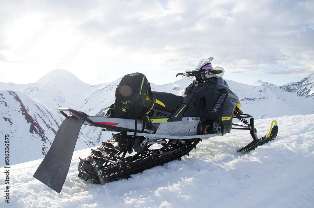 Alaska snowmachine rider in the backcountry Stock Photo Adobe Stock