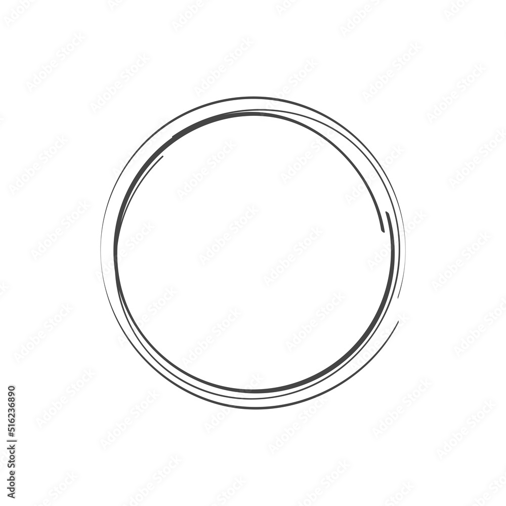 Hand drawn highlight circle sketch frame. Rounds scribble line circle. Doodle circular design element. Flat vector illustration isolated on white background. Hand drawn highlight circle sketch frame. Rounds scribble line circle. Doodle circular design element. Flat vector illustration isolated on white background.