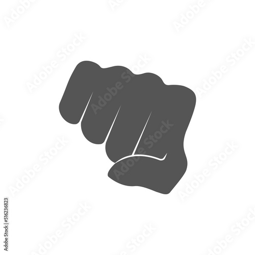 Fist fight, punch. Flat vector illustration isolated on white background.