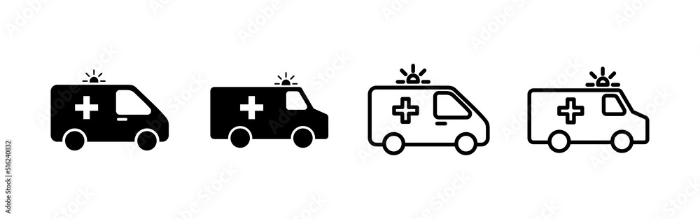 Ambulance icon vector. ambulance truck sign and symbol. ambulance car Ambulance icon vector. ambulance truck sign and symbol. ambulance car