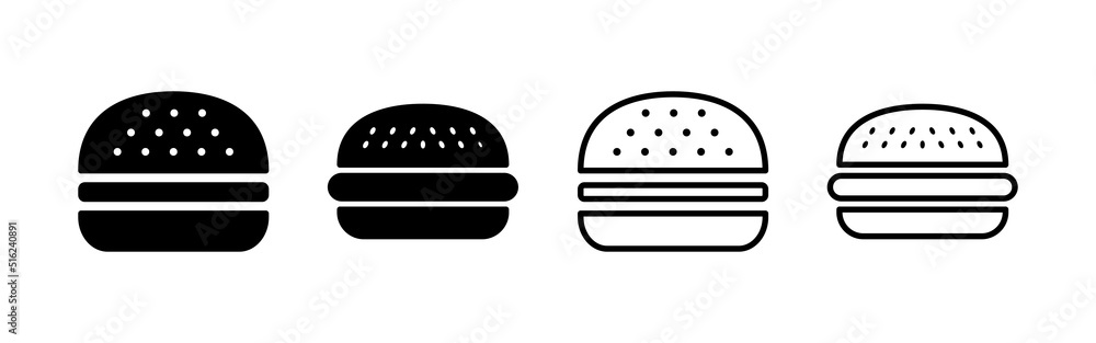 Burger icon vector. burger sign and symbol. hamburger Burger icon vector. burger sign and symbol. hamburger