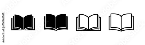 Book icon vector. open book sign and symbol. ebook icon