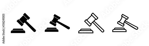 Gavel icon vector. judge gavel sign and symbol. law icon. auction hammer