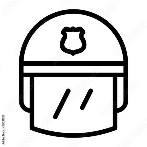 police helmet line icon