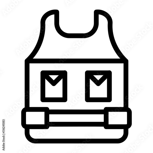 bulletproof vest line icon