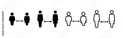Social distancing vector. social distance sign and symbol. self quarantine sign