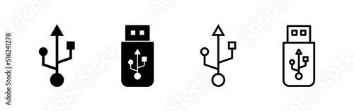Usb icon vector. Flash disk sign and symbol. flash drive sign.