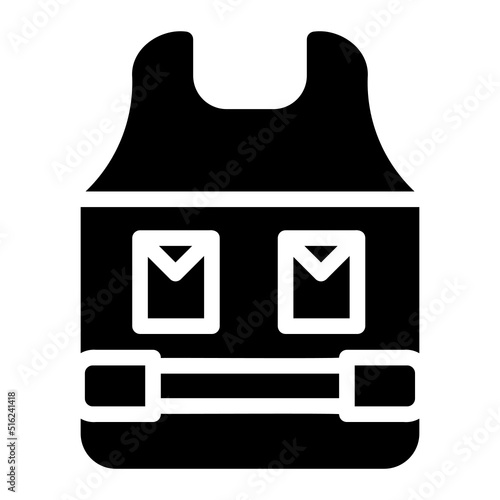 bulletproof vest glyph icon