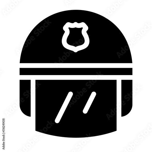 police helmet glyph icon