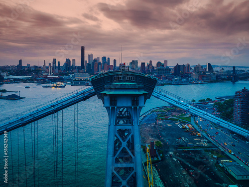 Williamsburg Bridge, Brooklyn Drone View