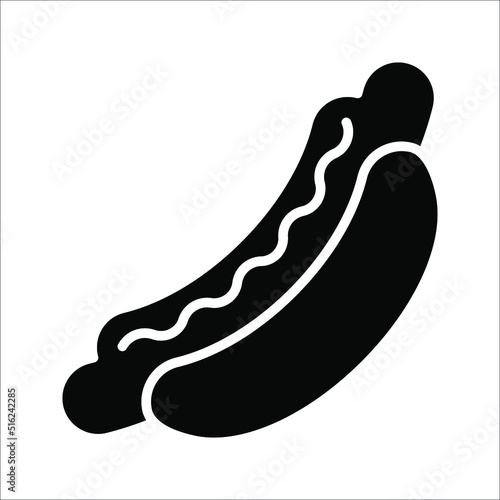 Hot dog line icon. Bun with sausage outline sign. vector illustration on white background.