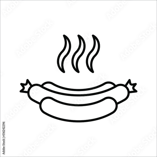 Hot dog line icon. Bun with sausage outline sign. vector illustration on white background.
