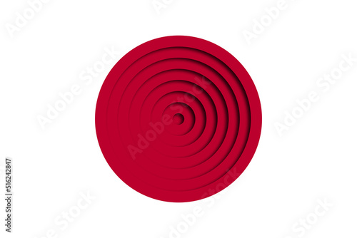 falg of japan with paper cut in red circle