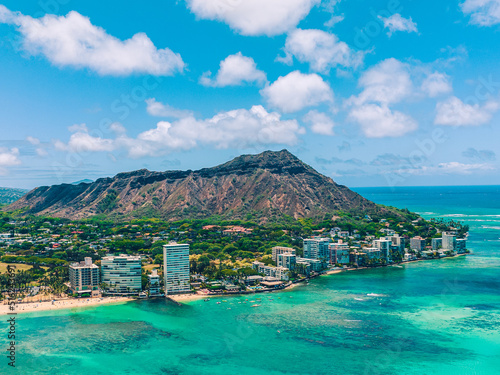 Hawaii Water Coastline Drone View photo