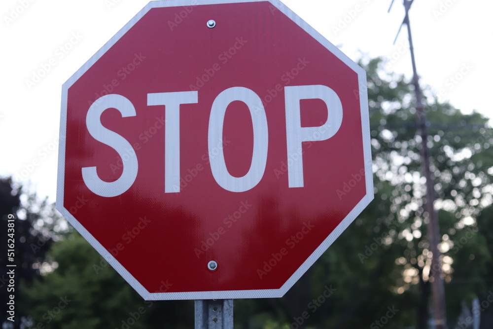 stop sign on a road