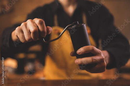 Asian hipster barista worki...