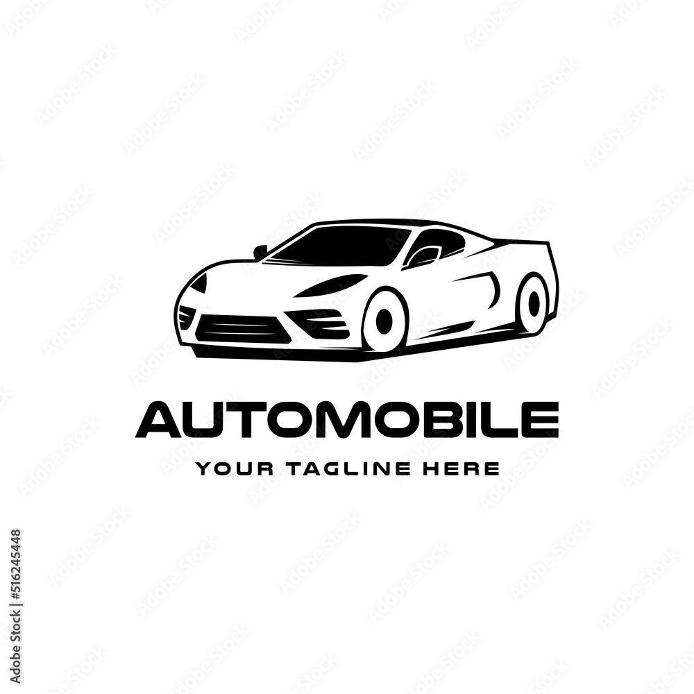 Sport car logo vector icon. negative space style