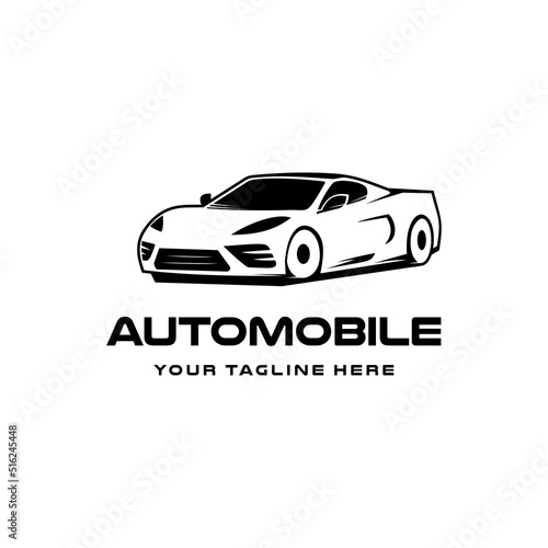 Sport car logo vector icon. negative space style