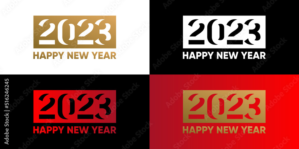 happy new year 2023 vector, 2023 design logo