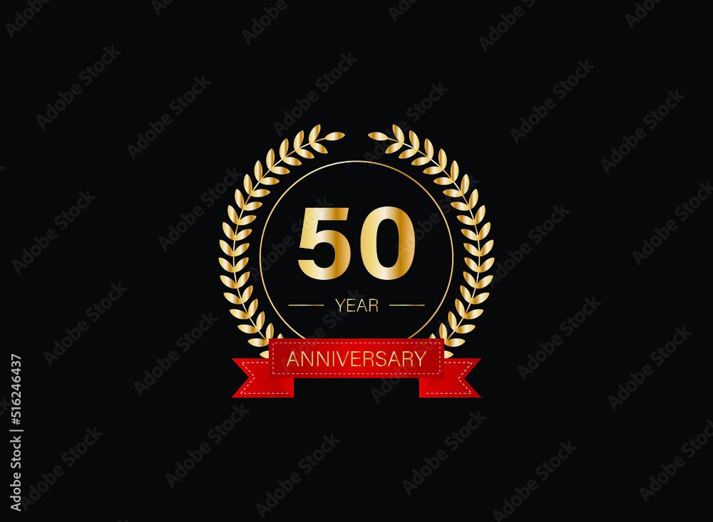 50th anniversary celebration with gold glitter color and white background. Vector design for celebrations, invitation cards and greeting cards. eps 10. 50th anniversary celebration with gold glitter color and white background. Vector design for celebrations, invitation cards and greeting cards. eps 10.