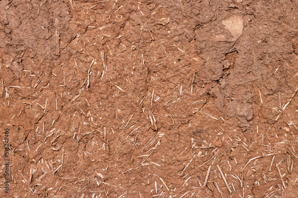 Soil wall texture of clay old house structure Soil wall texture of clay old house structure