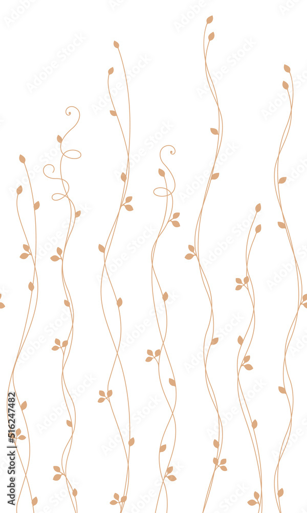 Beautiful, simple and abstract botanical pattern,