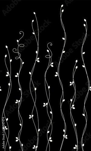 Beautiful, simple and abstract botanical pattern,