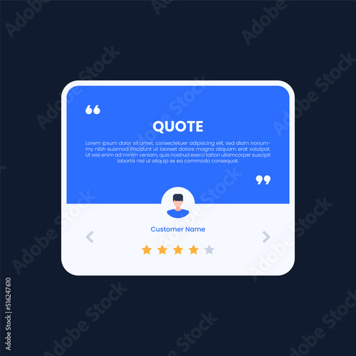 Feedback testimonial frame template for website