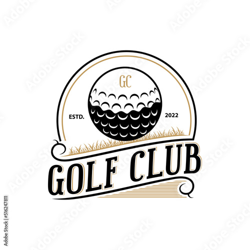 Vintage golf club sports logo and badge. vintage professional golf template logo design for golf club
