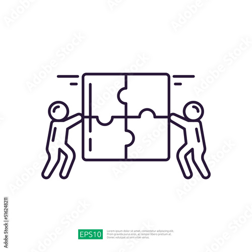 Puzzle team concept. Business teamwork icon